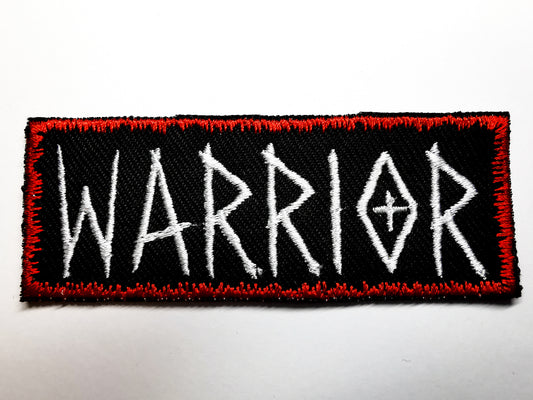 Warrior Embroidered Patch Red Snowy Border