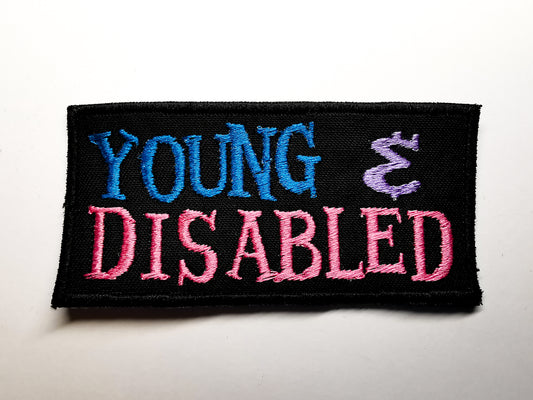 Young and Disabled Embroidered Patch Pastel