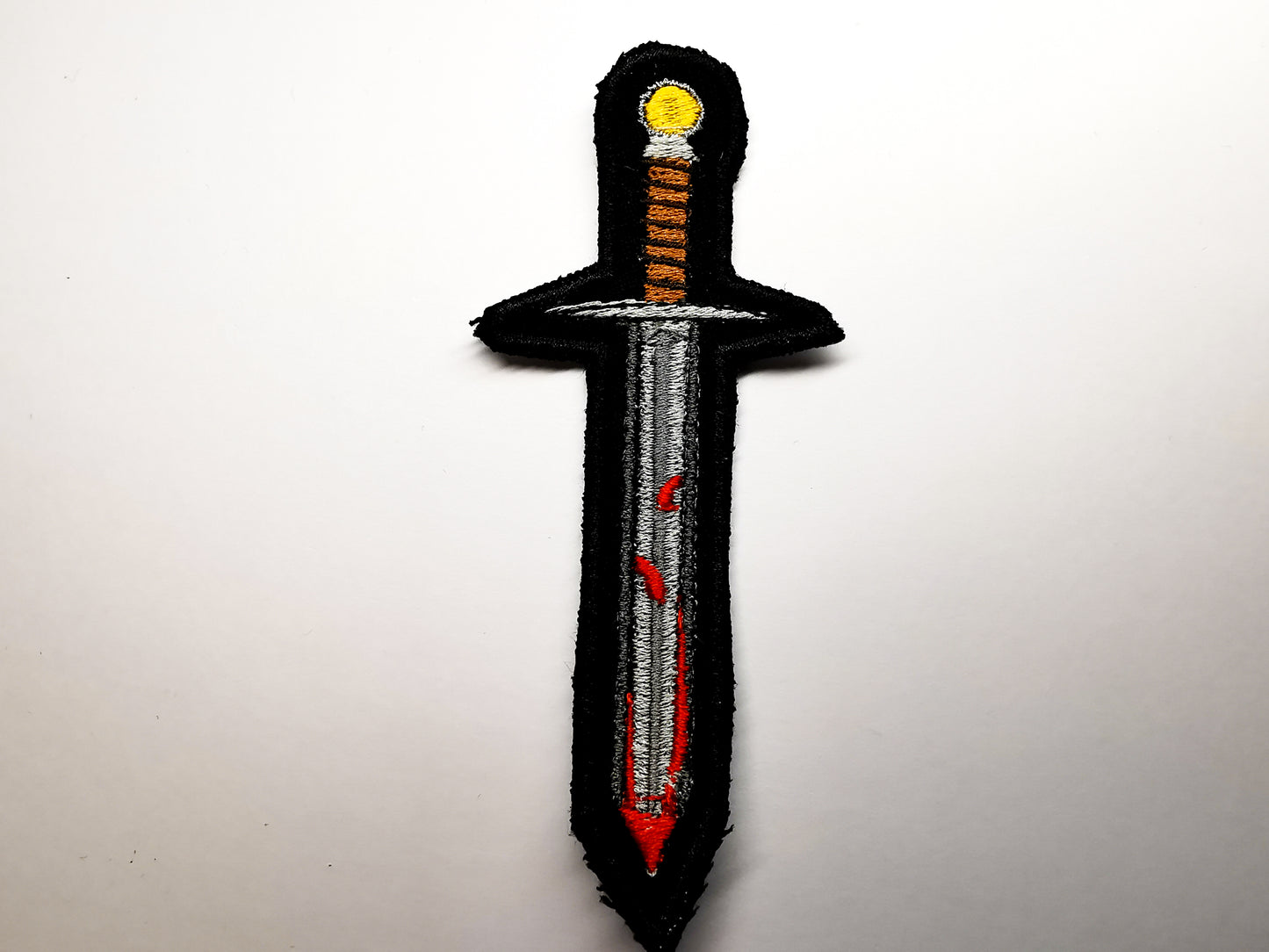 Sword with Blood Embroidered Patch Destiny Fantasy RPG Vikings Medieval