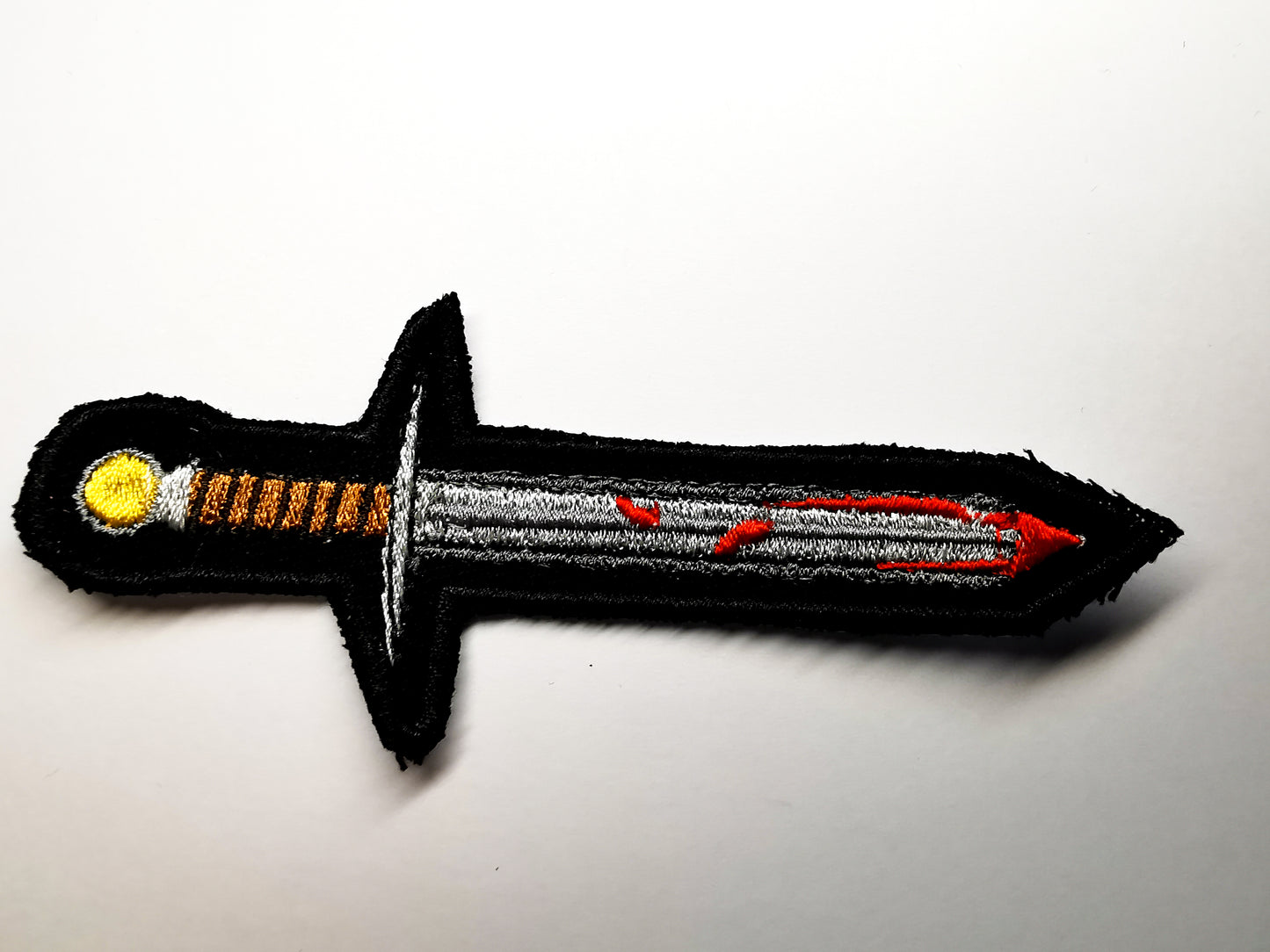 Sword with Blood Embroidered Patch Destiny Fantasy RPG Vikings Medieval