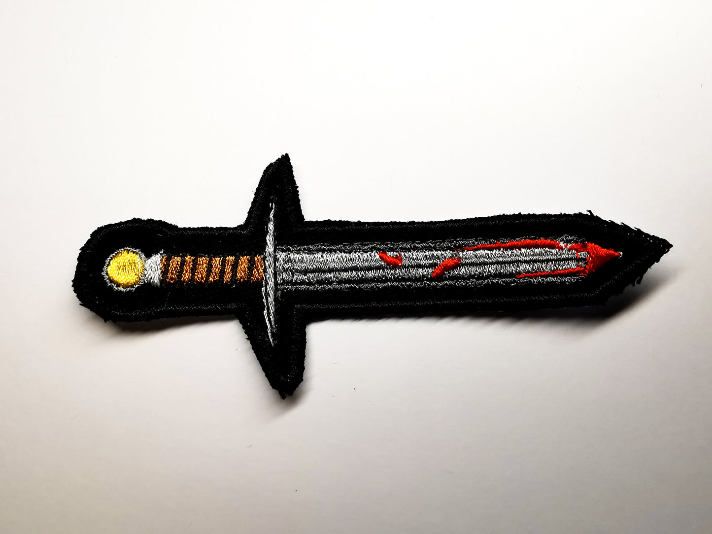 Sword with Blood Embroidered Patch Destiny Fantasy RPG Vikings Medieval