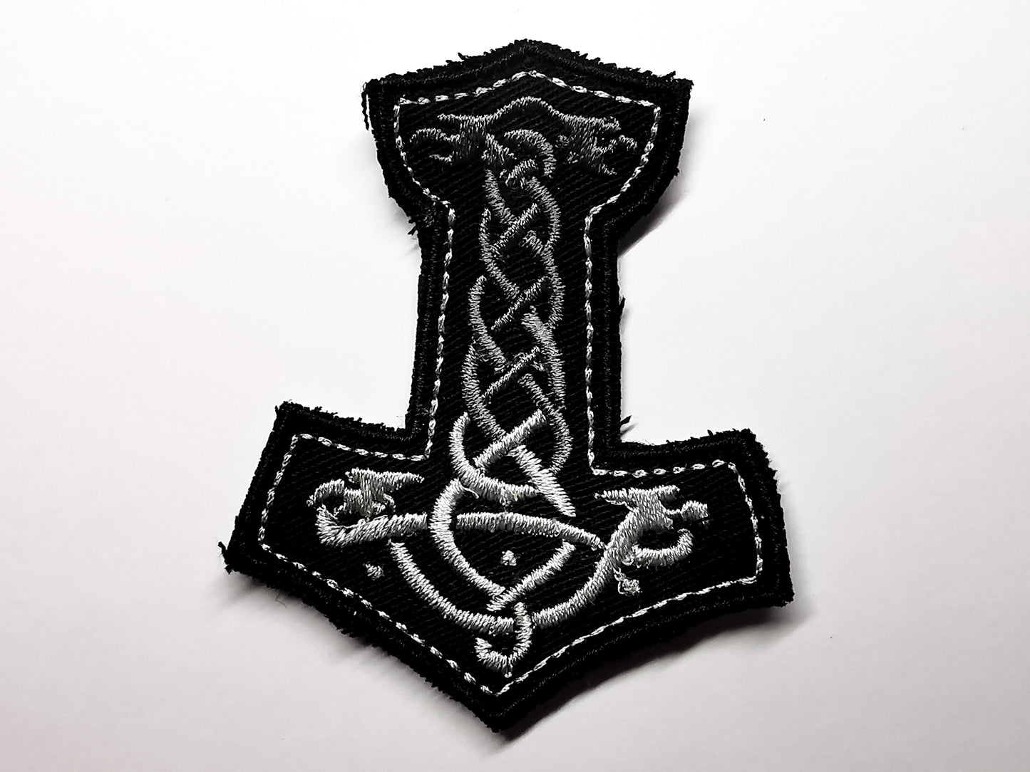Mjolnir Embroidered Patch Silver Fade