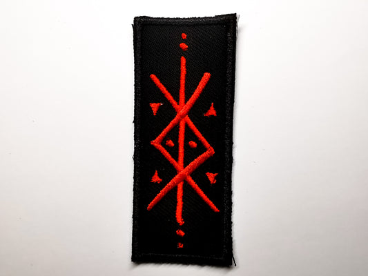 Protection Bindrune Embroidered Patch Red