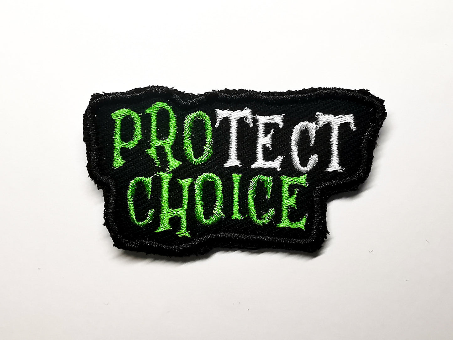Protect Choice Feminist Embroidered Patch Emerald Green