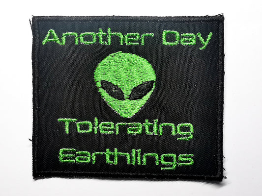 Neurodivergent Alien Embroidered Patch Earthlings Funny Sci Fi Fantasy Neurodiversity