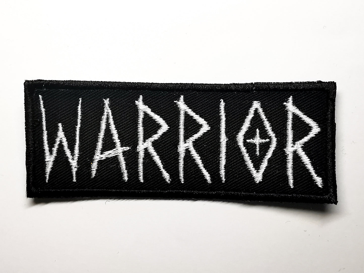 Warrior Embroidered Patch White with Black Border