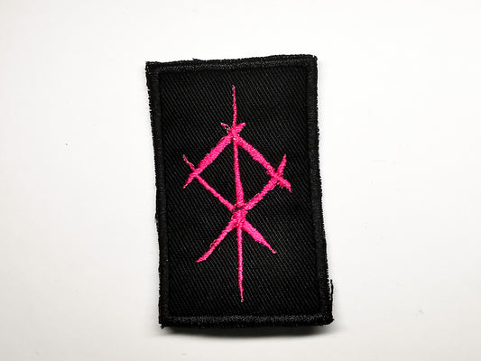 Odal Dark Fuschia Embroidered Patches Rough