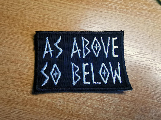 As Above So Below Embroidered Patch Norse Style