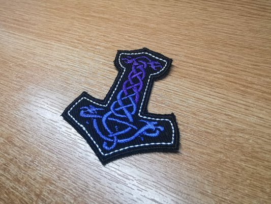 Mjolnir Embroidered Patch Purple Fade