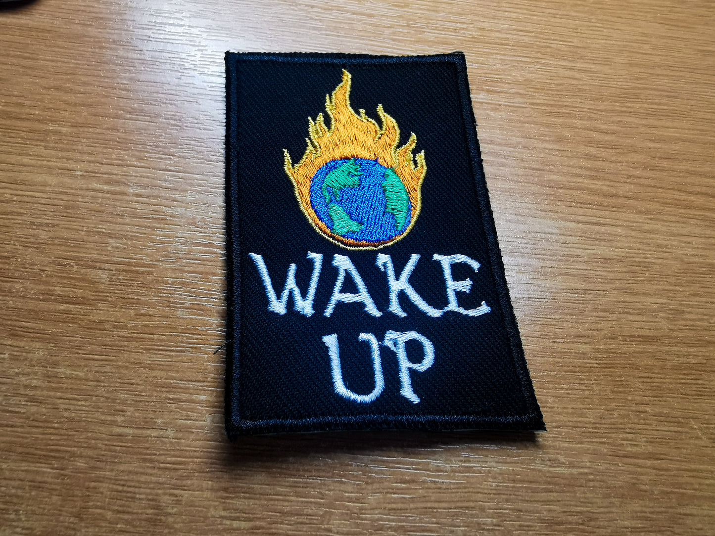 Wake Up Climate Action Environmental Embroidered Patch