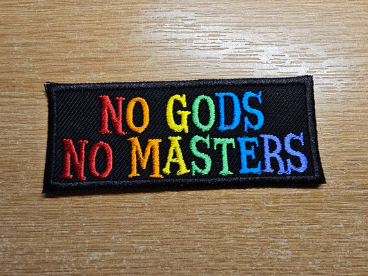 No Gods No Masters Embroidered Patch Times Rainbow