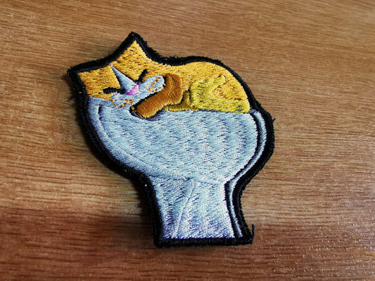 Cat in Sink Embroidered Patch Cute Tabby