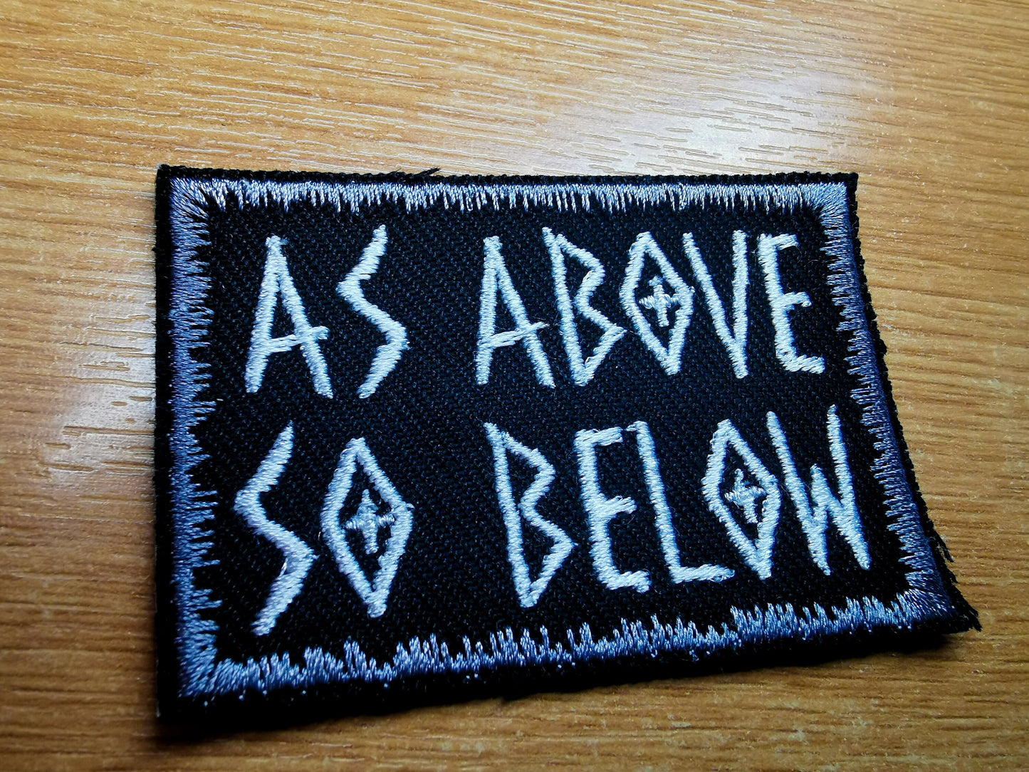 As Above So Below Iron On Embroidered Patch Norse Mythology Viking Black Metal style patch