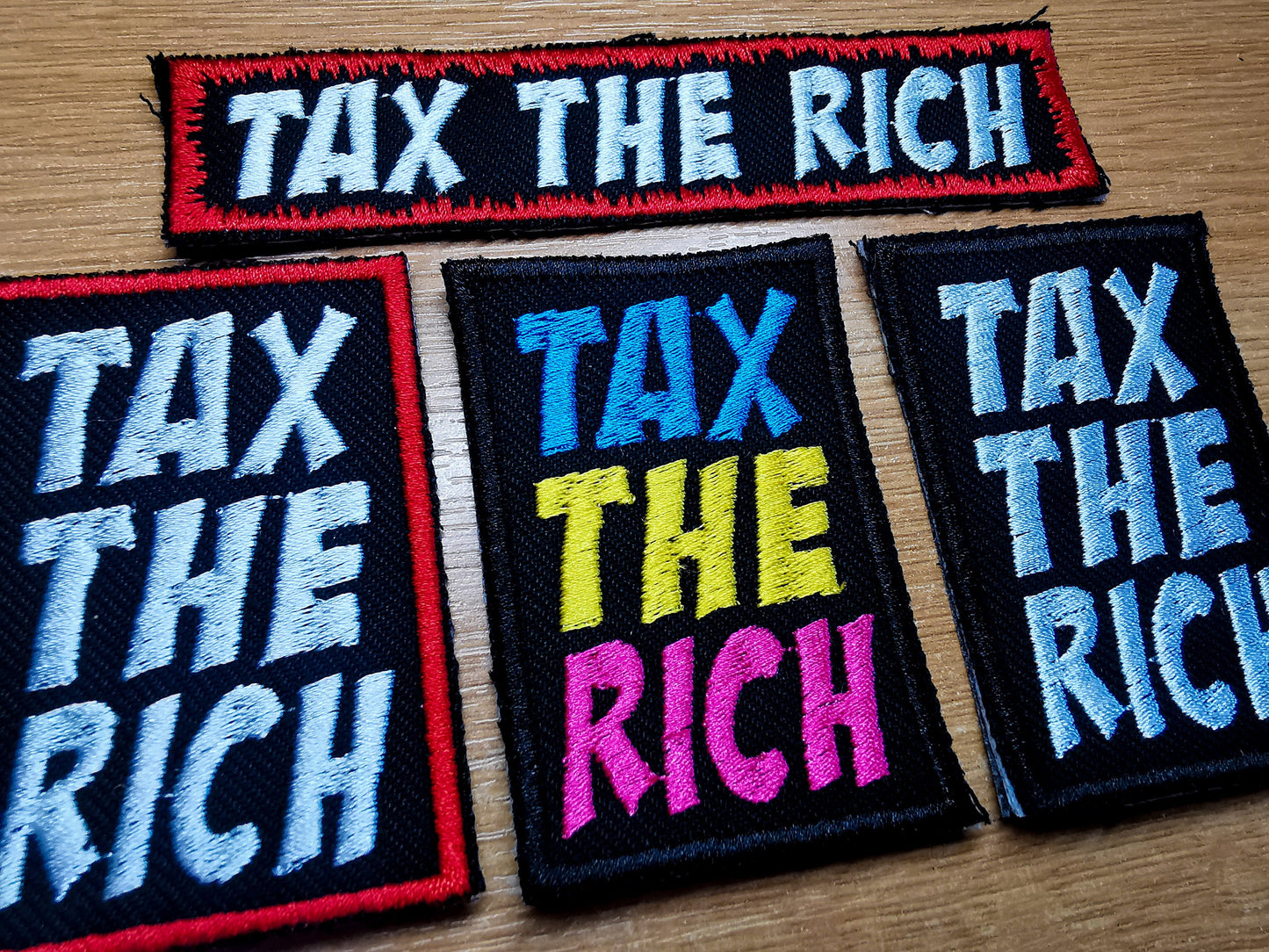 Tax The Rich Embroidered Iron On Patch Politics Punk Billionaire Capitalism