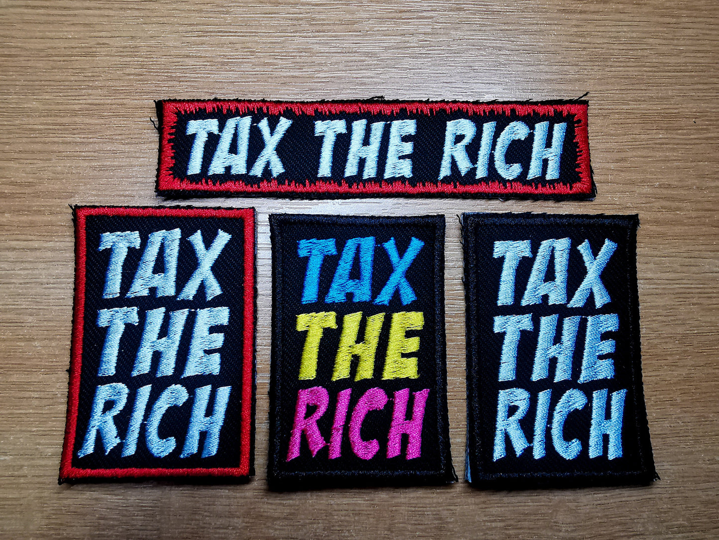 Tax The Rich Embroidered Iron On Patch Politics Punk Billionaire Capitalism