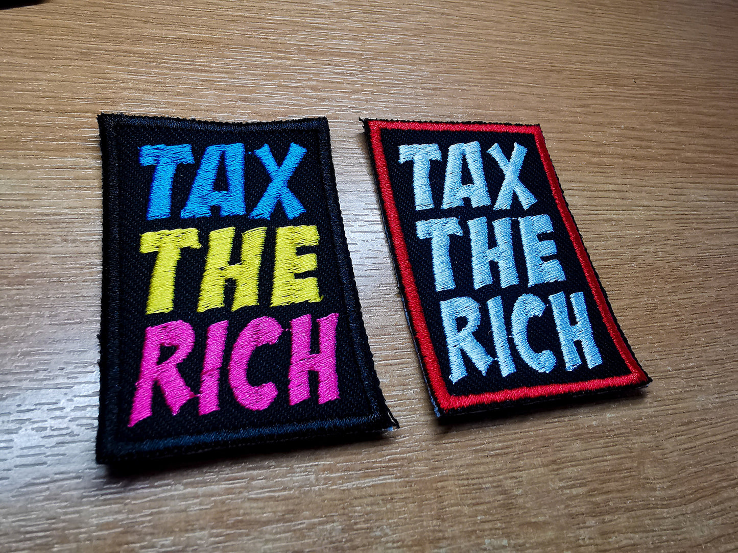 Tax The Rich Embroidered Iron On Patch Politics Punk Billionaire Capitalism