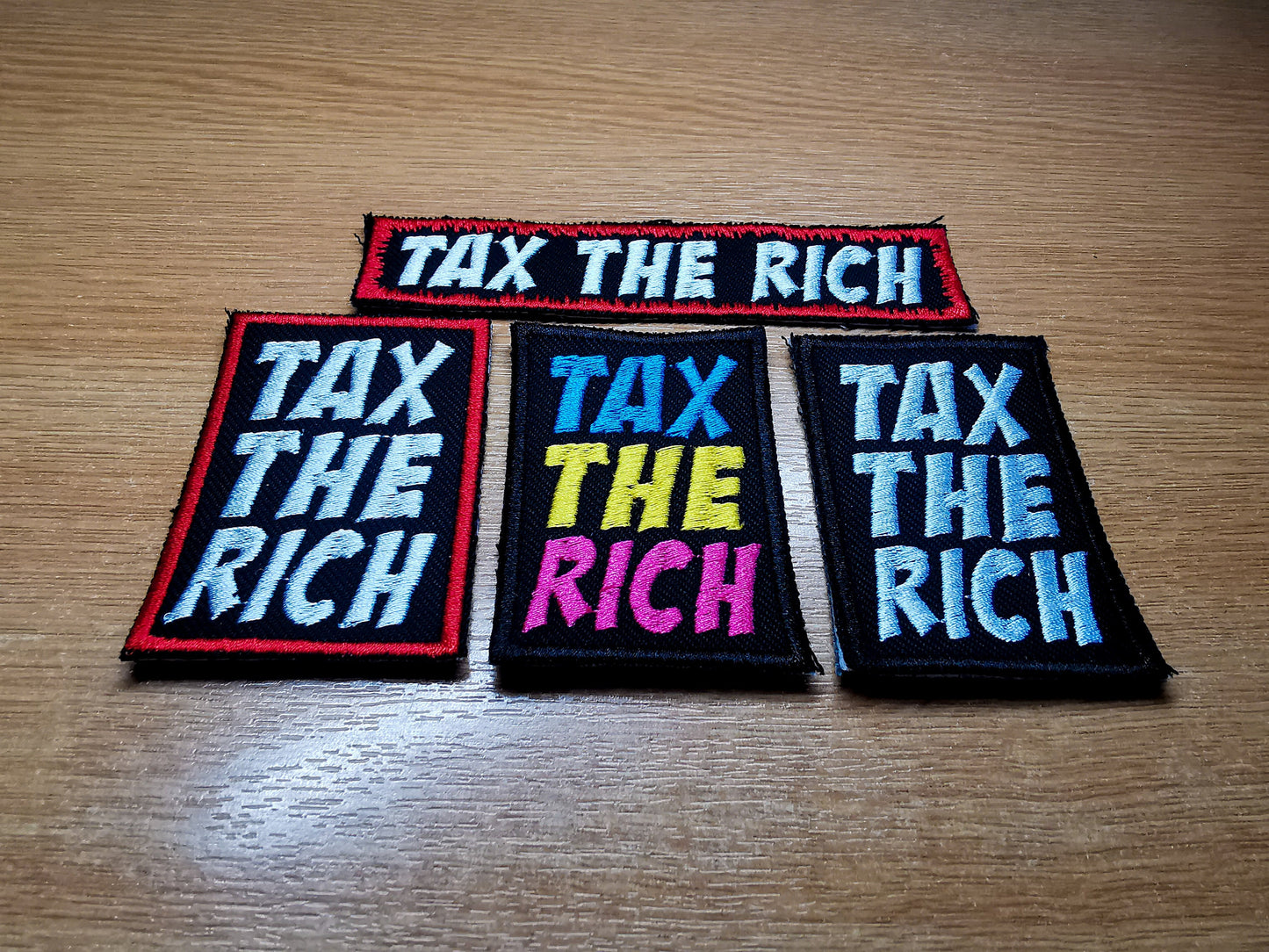 Tax The Rich Embroidered Iron On Patch Politics Punk Billionaire Capitalism