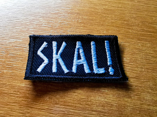 Skal! Norse Viking Patch Iron On Embroidered Norse Heathenry Drinking Mead Brewer