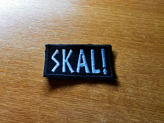 Skal! Norse Viking Patch Iron On Embroidered Norse Heathenry Drinking Mead Brewer