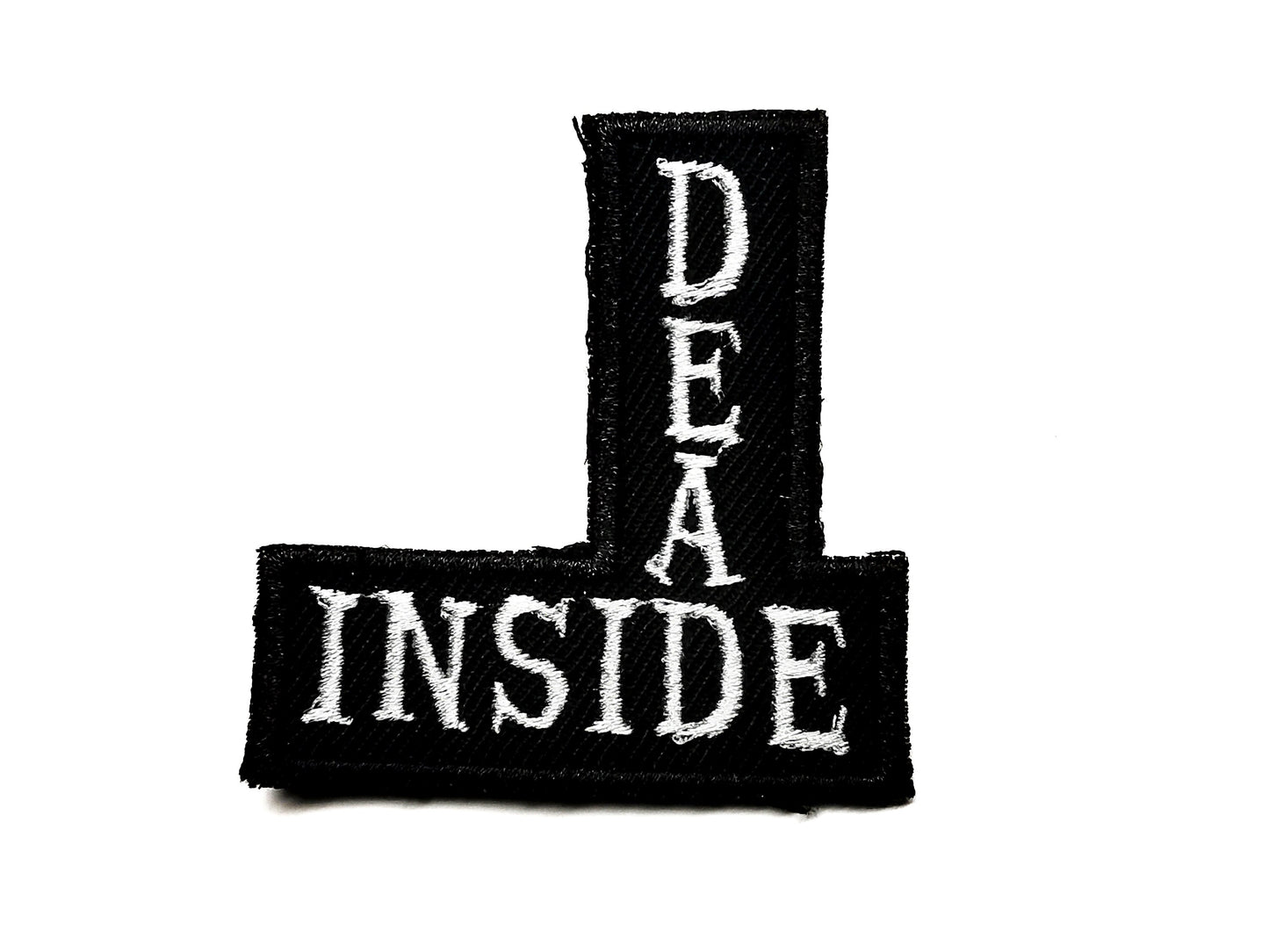 Dead Inside Word Crossing Design Emo Goth Metal Punk Embroidered Patch