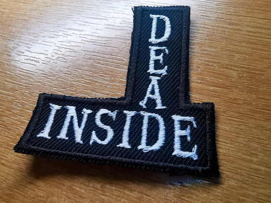 Dead Inside Word Crossing Design Emo Goth Metal Punk Embroidered Patch