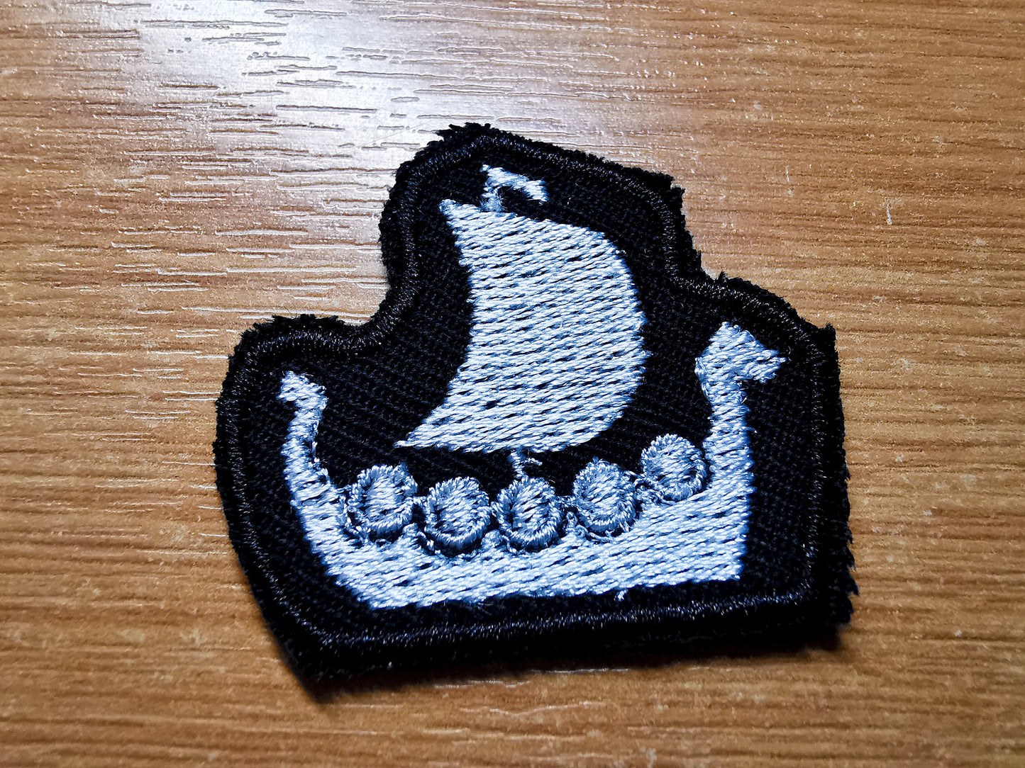 TINY Longship Longboat Viking Ship Valhalla Norse Viking Iron on Embroidered Patch Contour