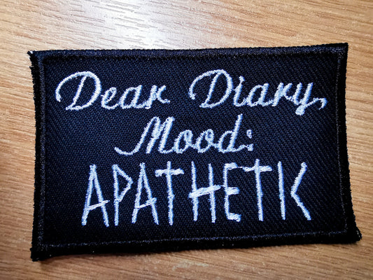 Emo Throwback Embroidered Patch Dear Diary Mood Apathetic Funny Patch