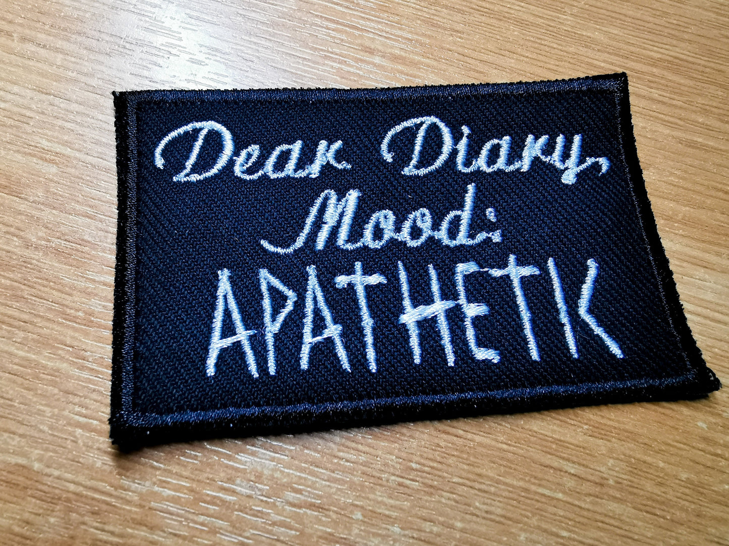 Emo Throwback Embroidered Patch Dear Diary Mood Apathetic Funny Patch