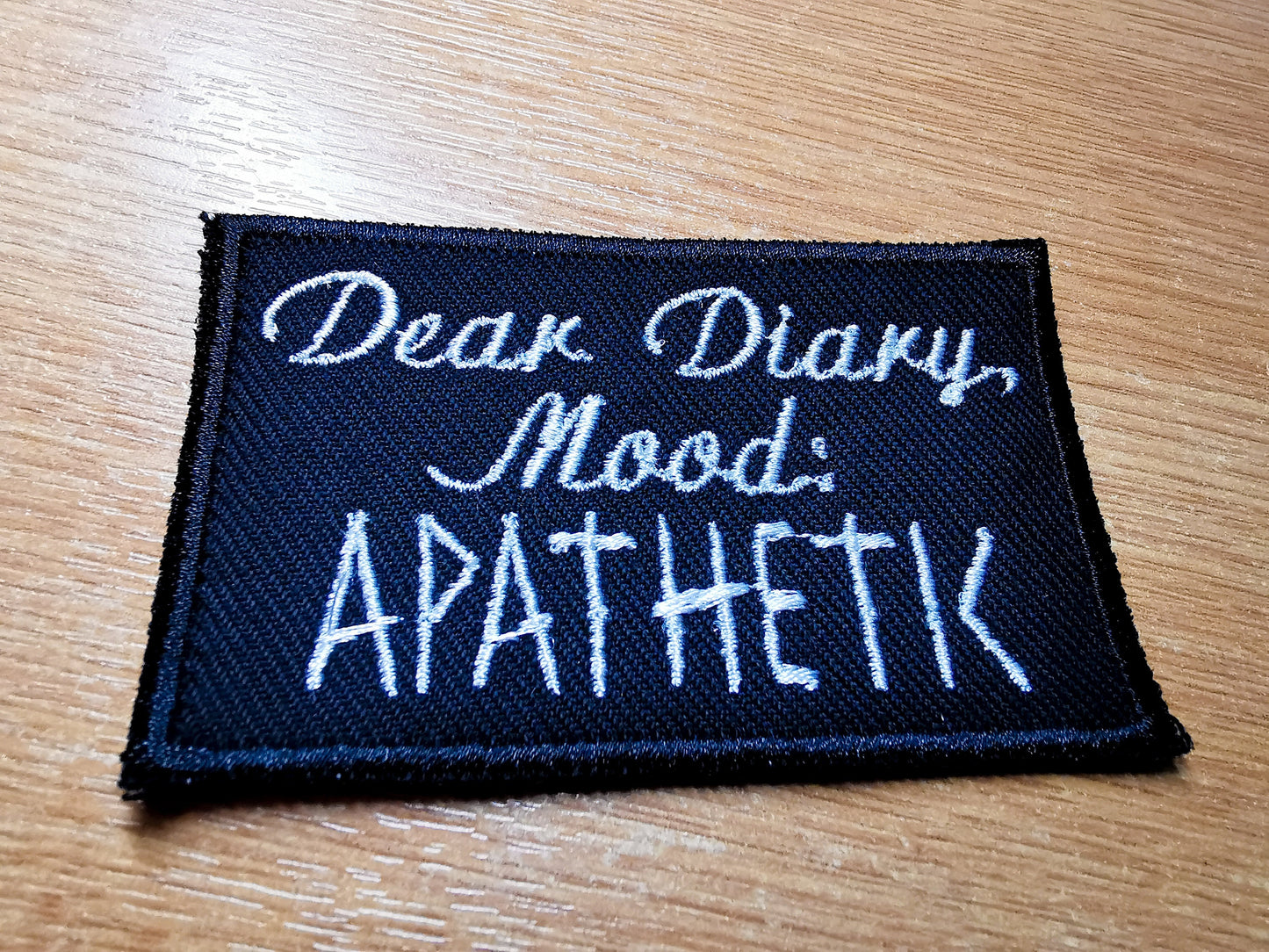 Emo Throwback Embroidered Patch Dear Diary Mood Apathetic Funny Patch