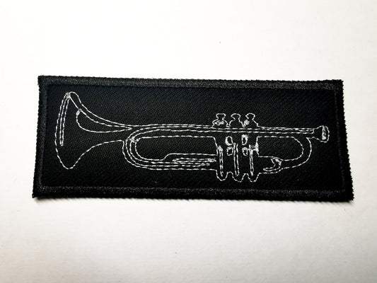 Trumpet Embroidered Patch Ska Jazz Unusual Music Patch for Musicians Iron or Sew on