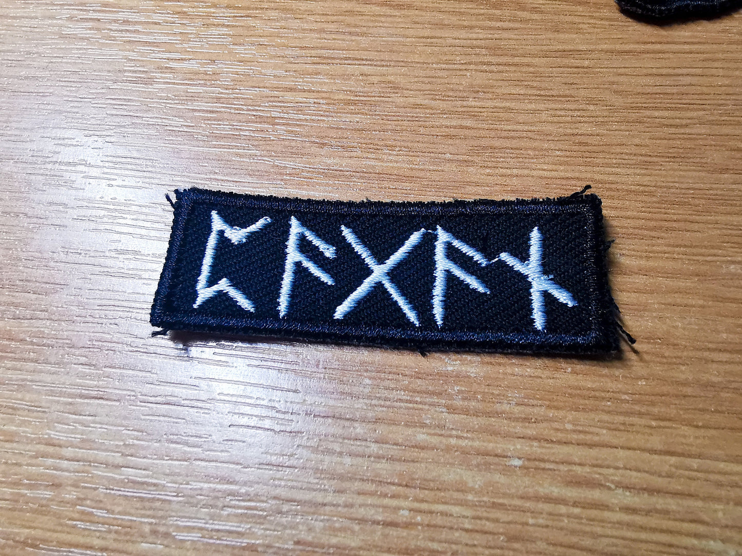 Pagan in Runes SMALL Iron On Embroidered Patch Norse Mythology Viking Black Metal style patch