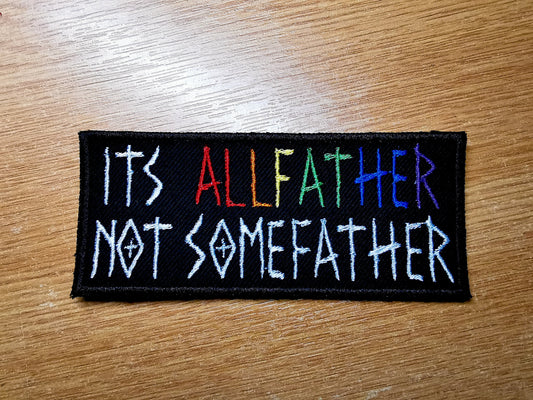 It's Allfather not Somefather Rainbow Iron On Embroidered Patch LGBTQ+ Viking Patches Equality