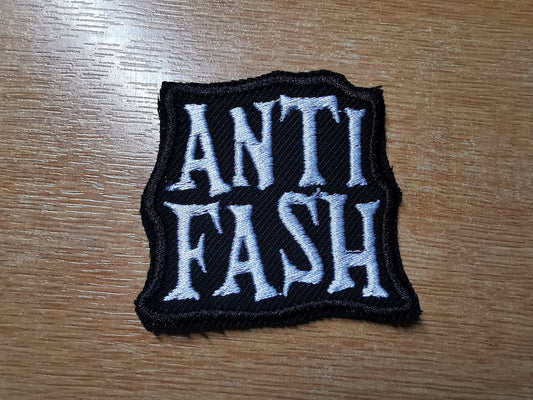 Anti Fash Antifacist Embroidered Iron On Patch Politics Punk