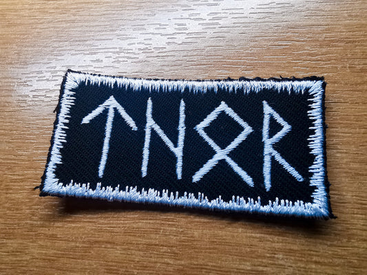 Thor Vikings Rune Iron On Embroidered Patch Elder Futhark Translated Odal Urus