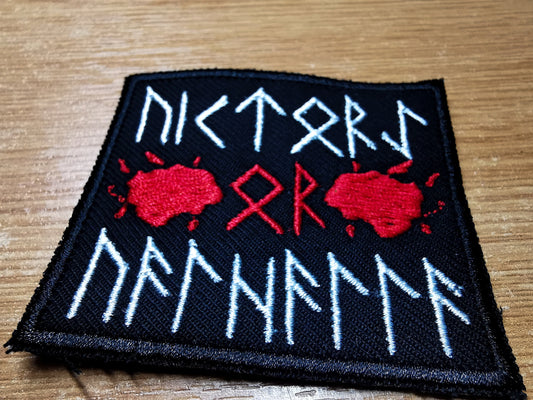Victory or Valhalla Norse Viking Iron on Embroidered Patch Asatru Odin