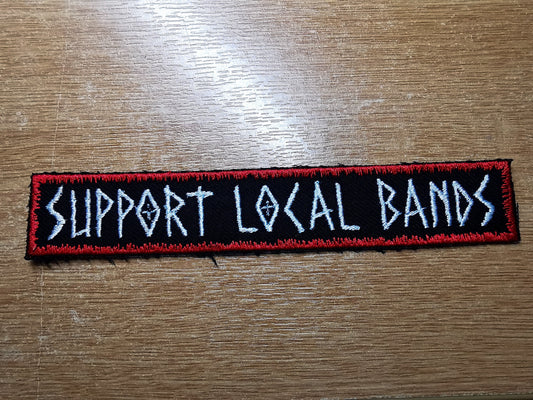 Support Local Bands Embroidered Patch Red and White Metal Punk Rock Emo Pop-Punk Local Scene
