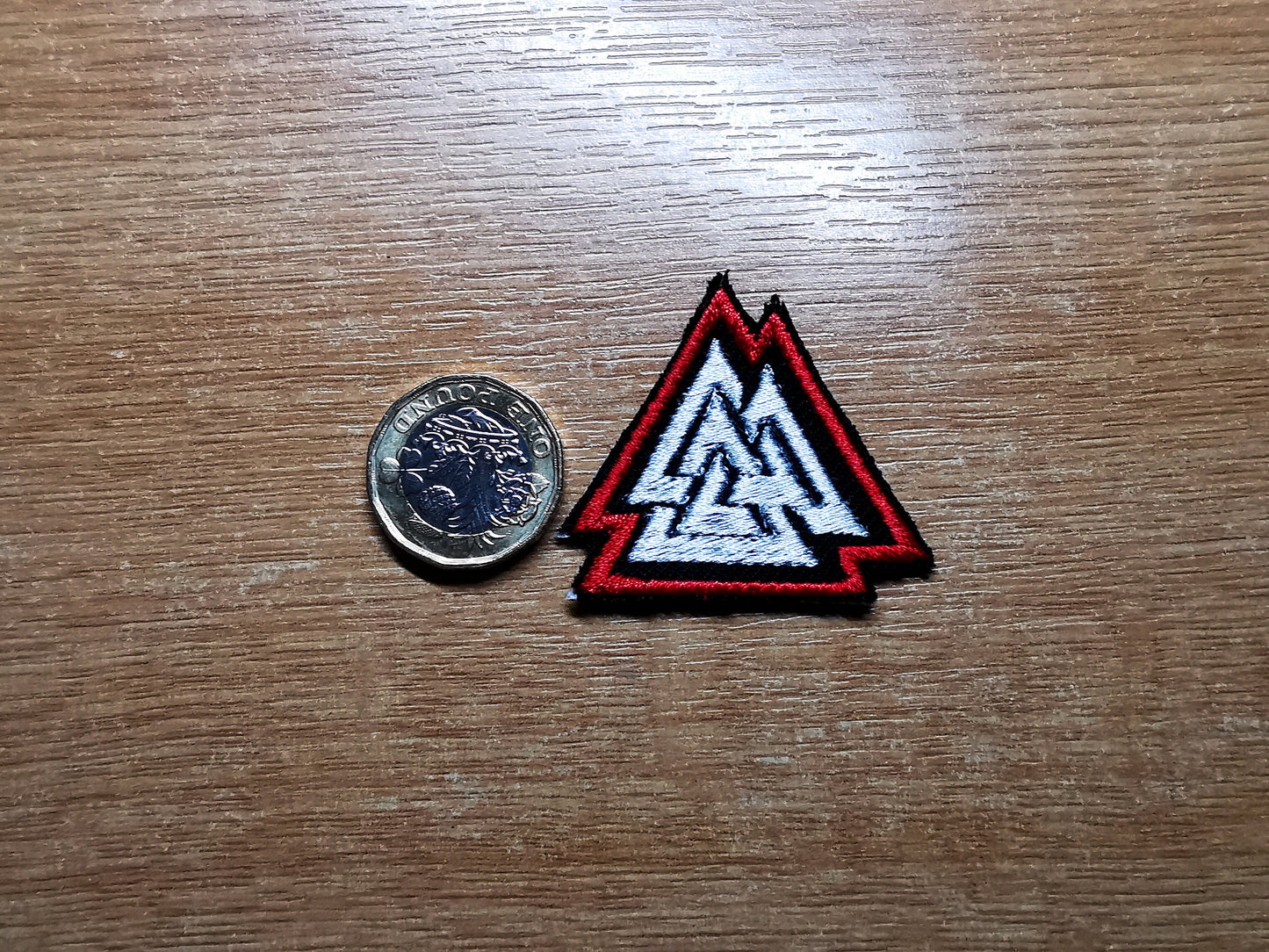 TINY Valknut Iron On Embroidered Patch Viking Patches