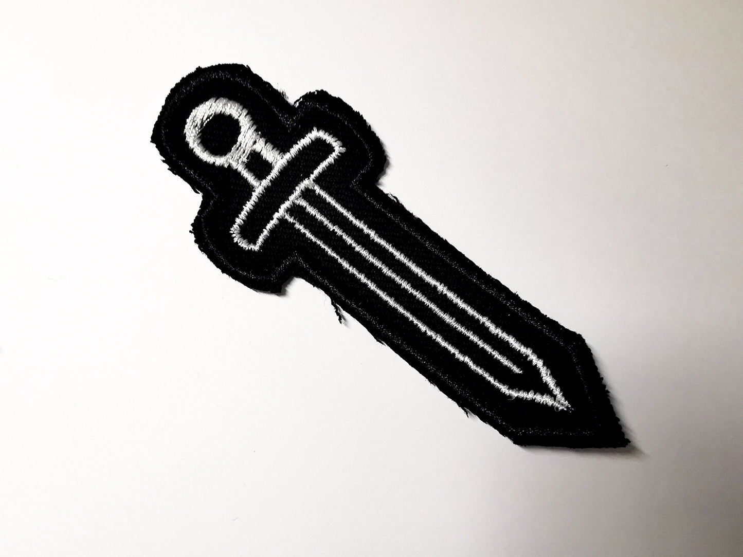 Sword and Bow Arrow Embroidered Iron On Patch Destiny Fantasy RPG Vikings Medieval Dungeon Gaming