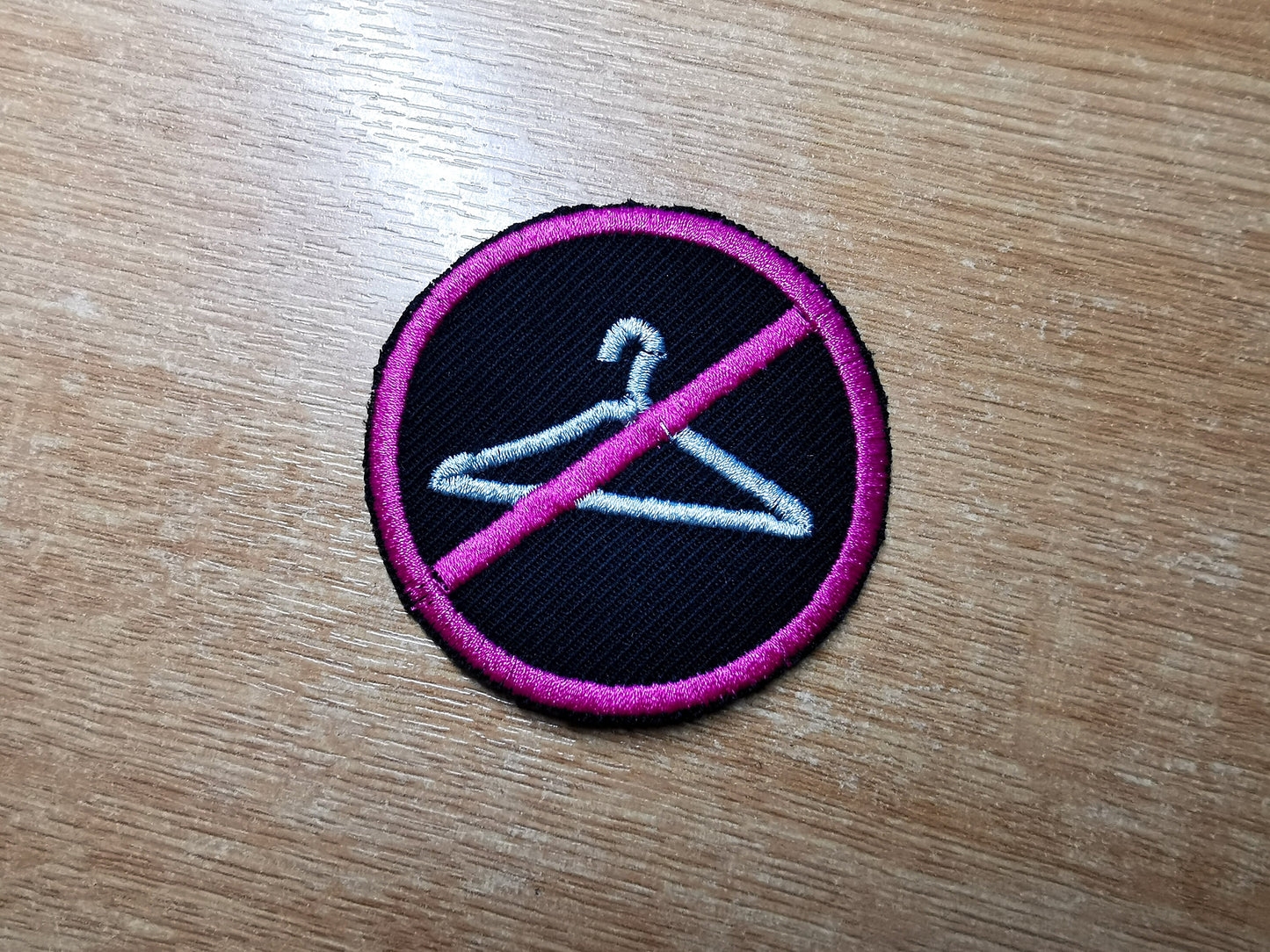 Bigger Never Again Abortion Rights Hanger Feminism Iron on Patch Larger Size