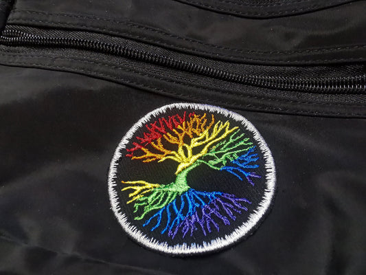 Rainbow Yggdrasil Tree of Life Iron On Embroidered Patch Norse Mythology Viking