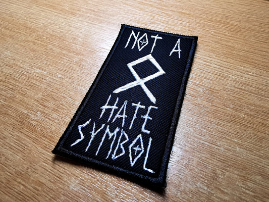 It's Not a Hate Symbol Rune Odal Iron On Embroidered Patch Norse Equality AntiHate Patch
