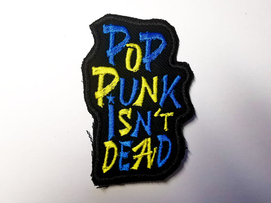 Pop Punk Isn't Dead Embroidered Iron On Patch Pop Punk 2022 Revival MGK Yung Blue and Yellow