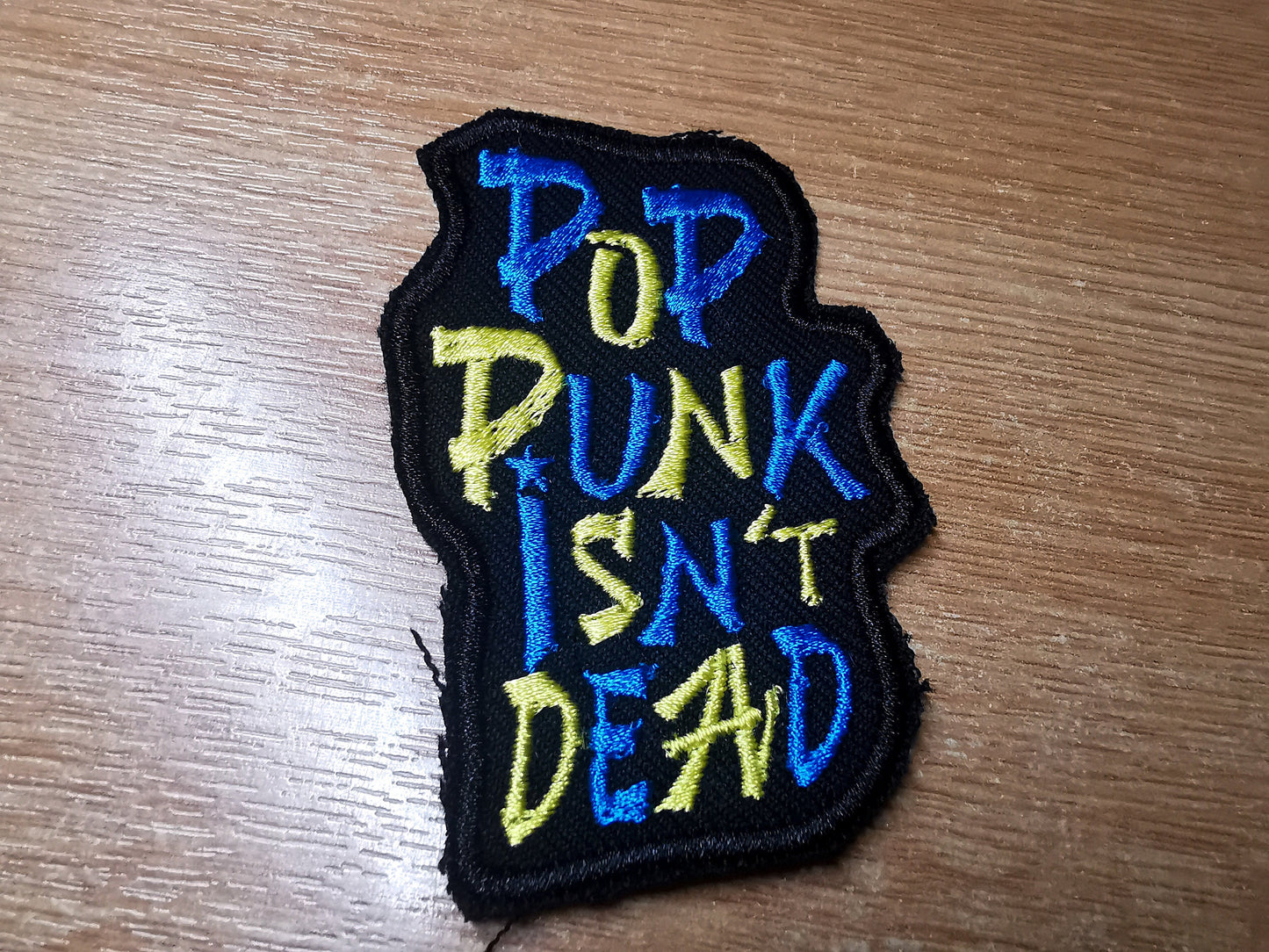 Pop Punk Isn't Dead Embroidered Iron On Patch Pop Punk 2022 Revival MGK Yung Blue and Yellow