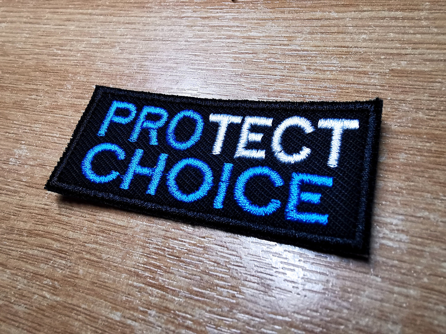 Protect Choice Pro Choice Extra Vibrant Aqua Blue Feminist Embroidered Iron On Patch Collection Abortion Politics Punk