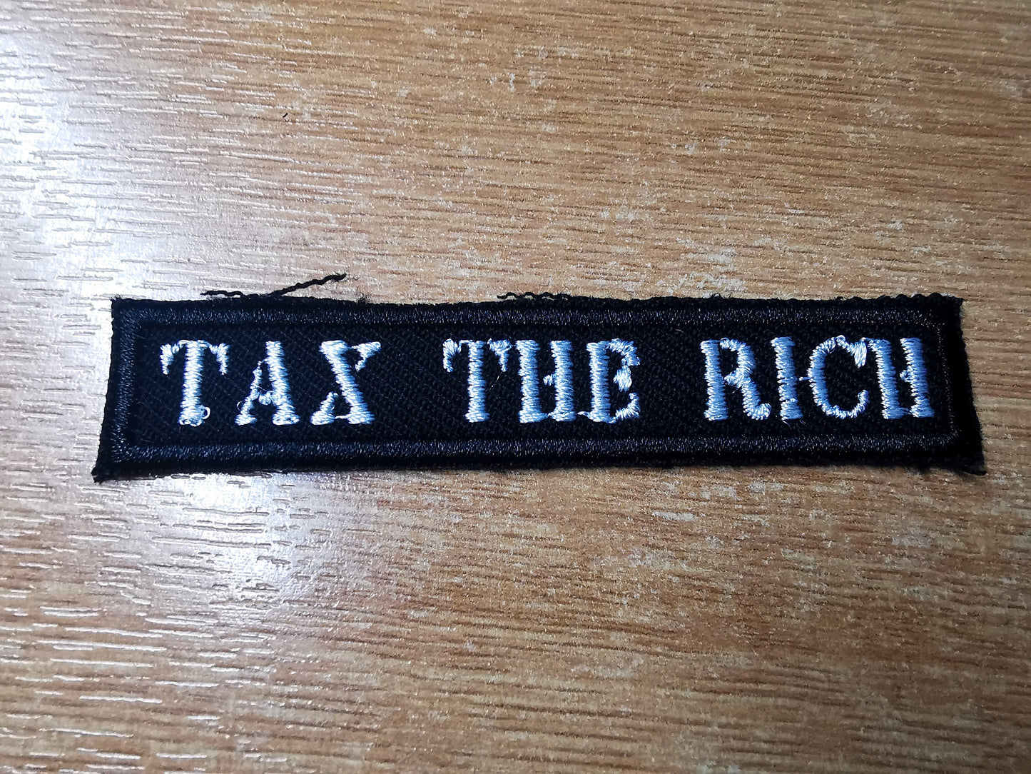 Tax The Rich MINI Embroidered Iron On Patch Politics Punk - Very small!
