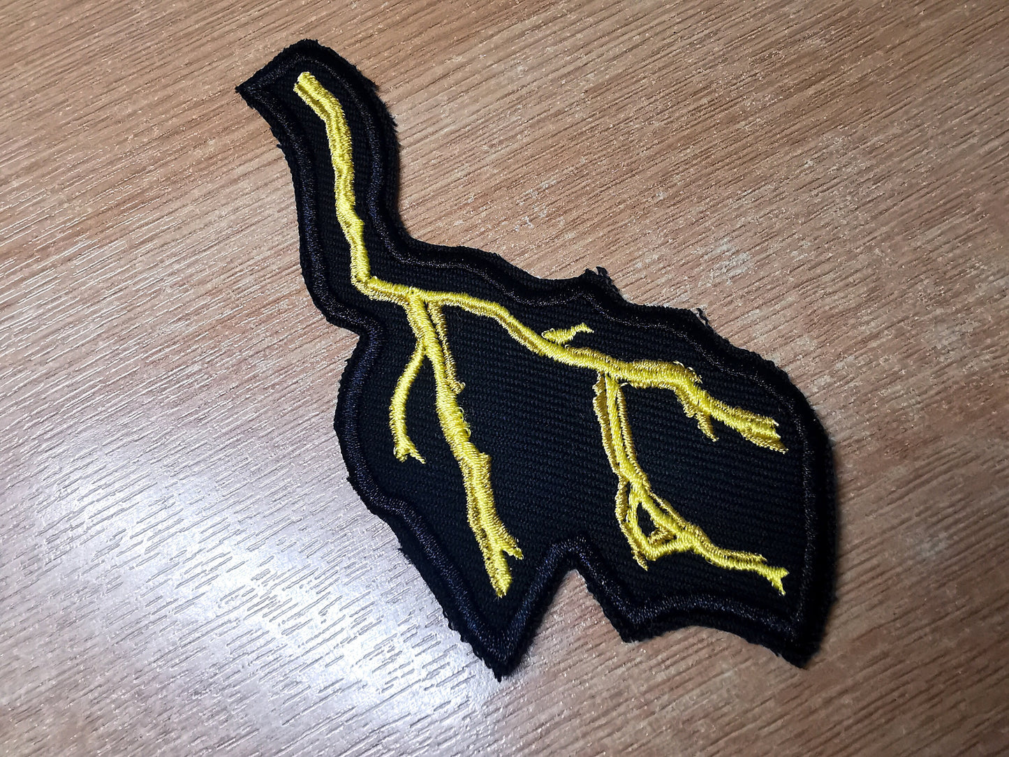 Forked Lightning Iron On Embroidered Patch Gothic Thrash Death Black Metal Battlejacket