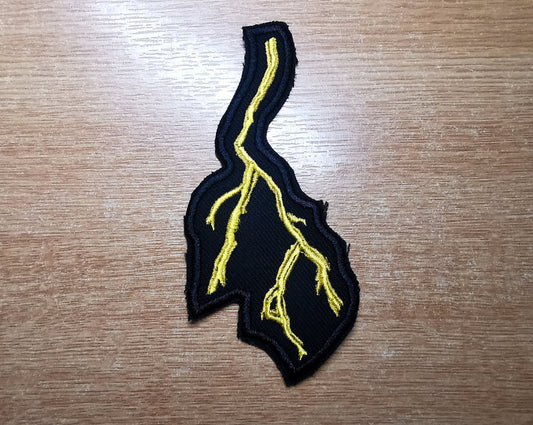Forked Lightning Iron On Embroidered Patch Gothic Thrash Death Black Metal Battlejacket