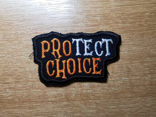 Protect Choice Pumpkin Orange Patch Pro Choice Feminist Embroidered Abortion Politics Punk Roe Wade