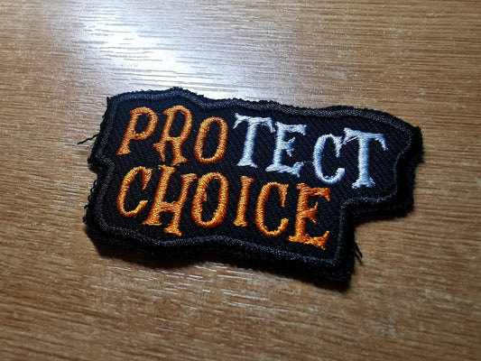 Protect Choice Pumpkin Orange Patch Pro Choice Feminist Embroidered Abortion Politics Punk Roe Wade