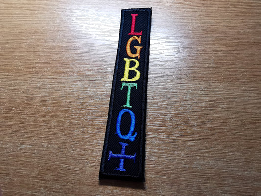 LGBTQ+ Vertical and Smaller Rainbow Iron On Patch Pride Embroidered